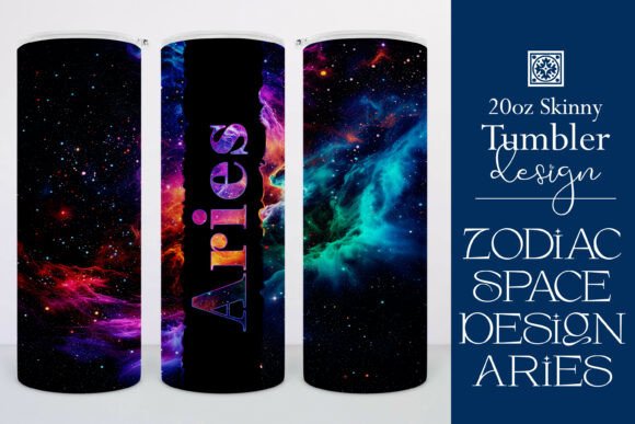 Aries Zodiac Space Tumbler Wrap 1