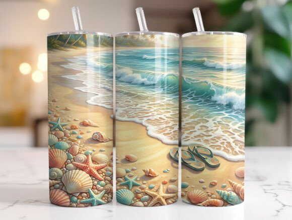 Beach Sandals Seashell Ocean Tumbler PNG: Graphics Review