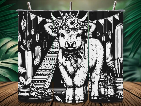 Boho Highland Cow Cactus Tumbler Graphics & Crafts Review