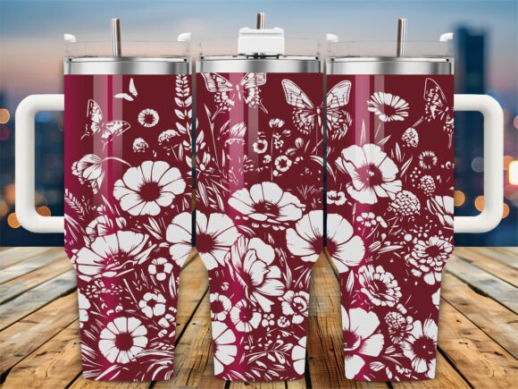 Butterfly Garden 40oz Tumbler Graphics for Crafts
