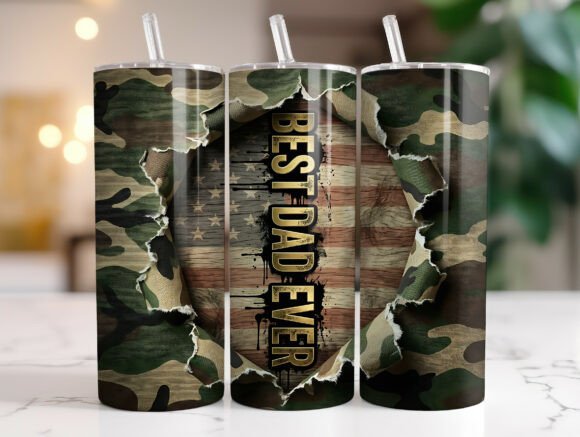 Camo Best Dad Ever: Tumbler Wraps & Graphics Review