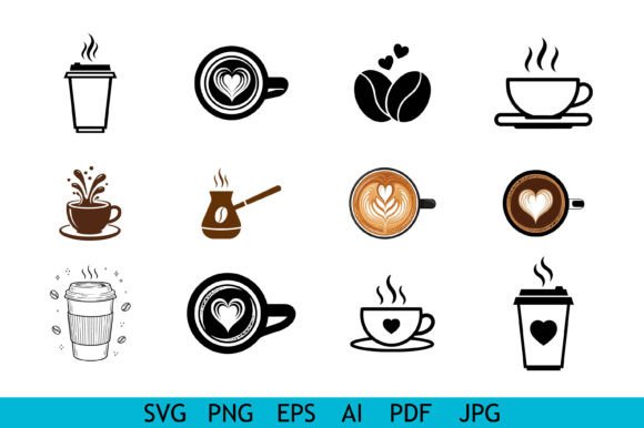 Coffee Cup Latte Art Icons: A Designer’s Take on Real Embroidery Use