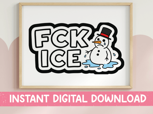 Fck Ice Funny Melting Snowman SVG Graphics