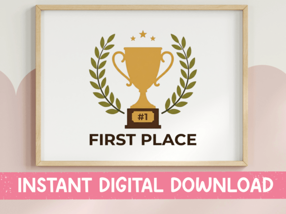 First Place Trophy SVG for T-Shirt Designs