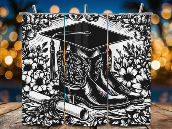 Graduation Cowboy Boots Laser Tumbler Graphics for Crafts