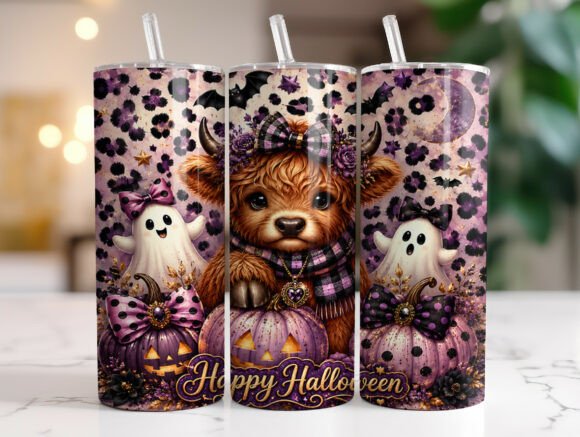 Halloween Highland Cow Ghost: Tumbler Graphics Review