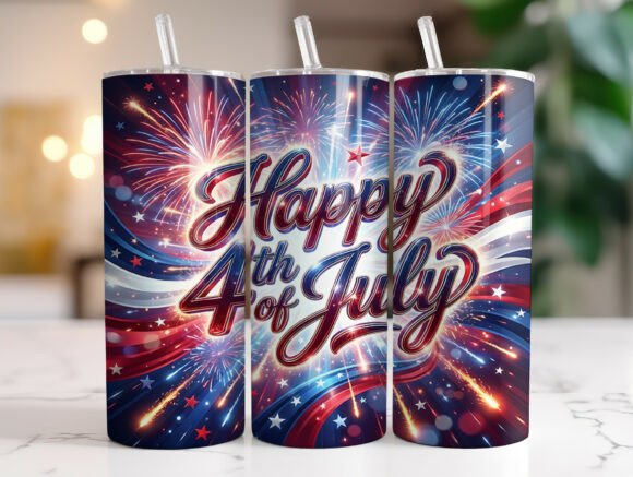 Happy 4th of July Fireworks Tumbler Wraps & Graphics