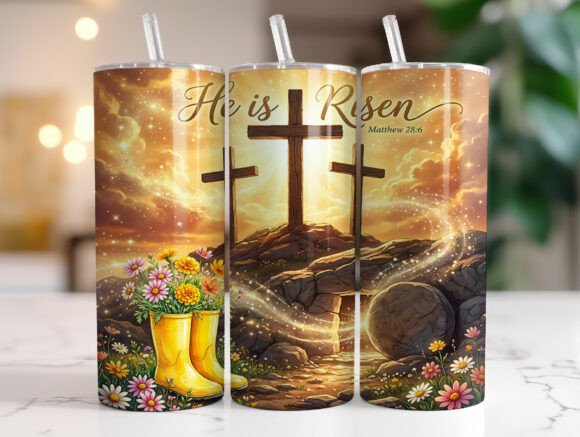 He is Risen Cross Easter Tumbler Wrap Graphics Review