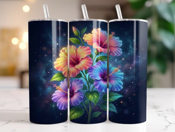 Luminous Fantasy Hibiscus Tumbler Wraps & Graphics