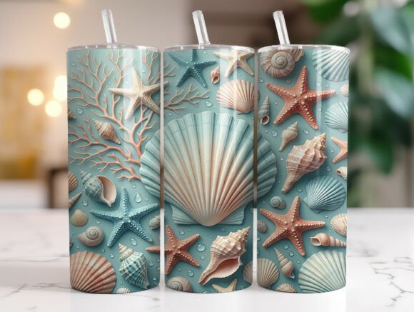 Ocean Seashell Starfish Coral Tumbler Graphics & Wraps Review