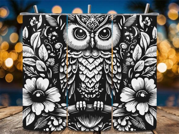 Owl Floral Mandala Tumbler: Graphics & Crafts for Publishers