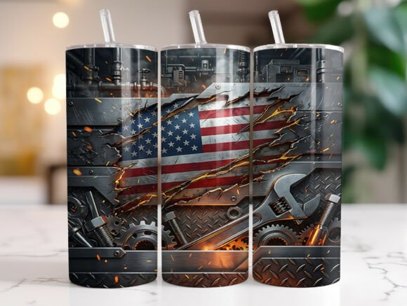Patriotic Mechanic Tools 20oz Tumbler