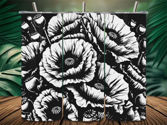 Poppy Flower Tumbler Graphics for Crafts