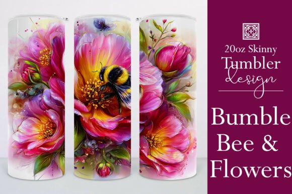 Pretty Flowers and Bee Tumbler Wrap, W22