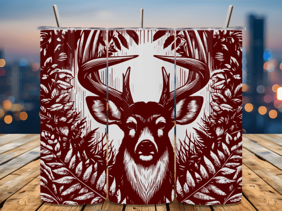 Rustic Buck Flowers Deer Tumbler Graphics & Crafts