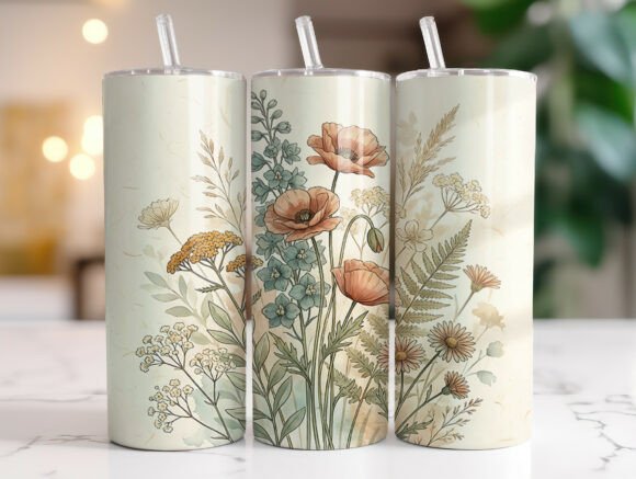 Vintage Boho Wildflowers Tumbler Wrap Graphics Review