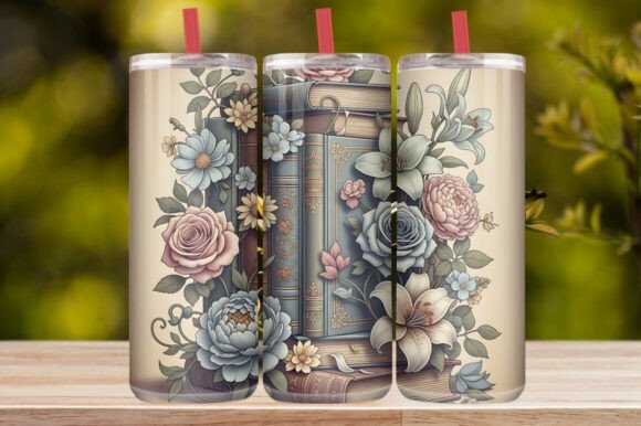 Vintage Botanical Books Tumbler Wrap