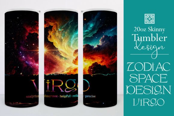 Virgo Zodiac Space Tumbler Wrap 2 Graphics