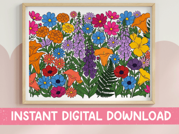 Wildflower Pattern SVG PNG Maximalist Graphics